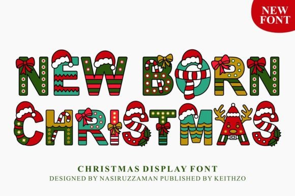 New Born Christmas: A Playful Display Font for Festive Branding